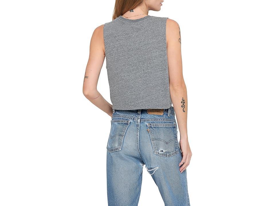 Spiritual Gangster Elevated Eye Callie Crop Tank (Heather Grey) Women's Clothing Product Image