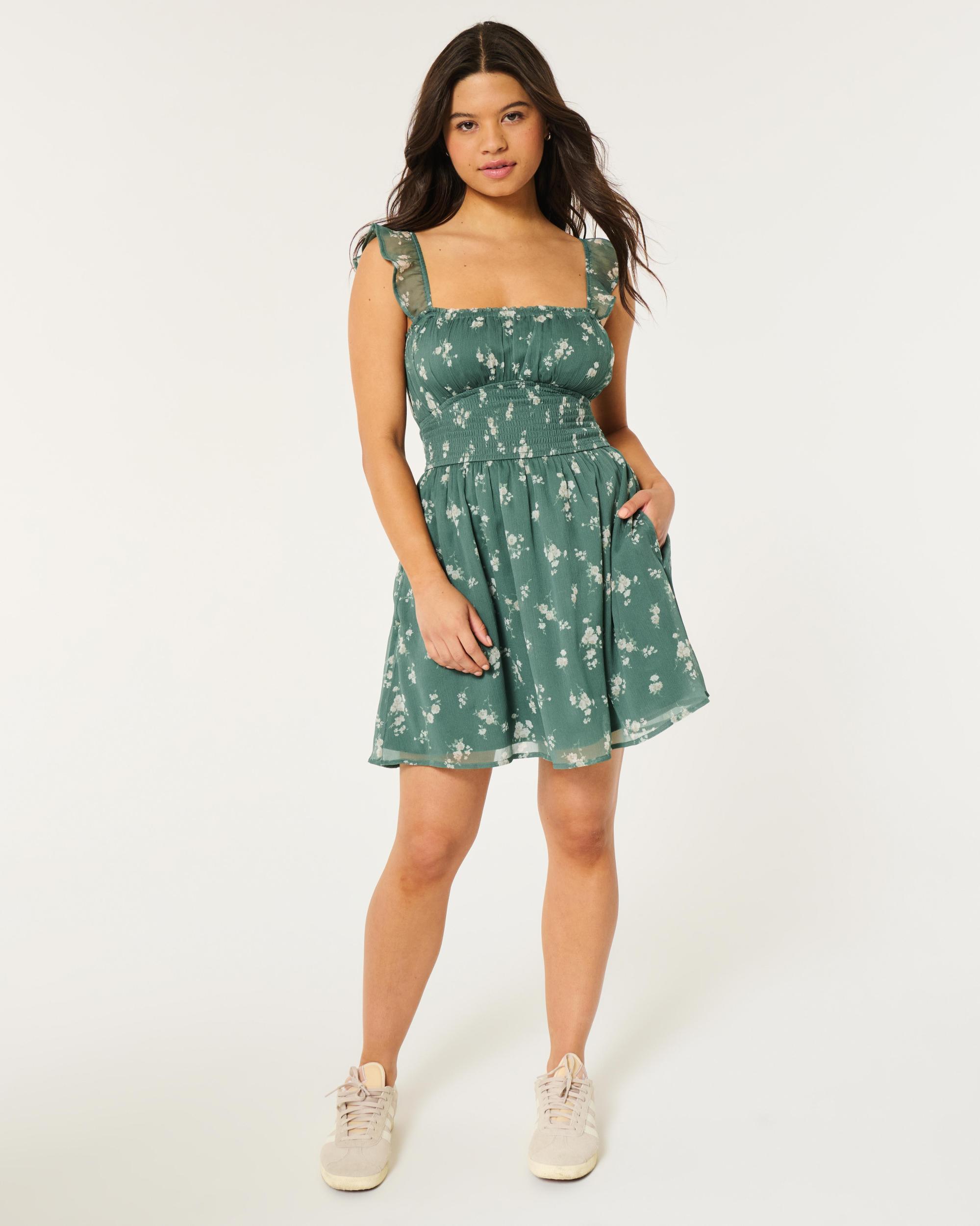 Hollister Saidie Chiffon Flutter Sleeve Mini Dress Product Image