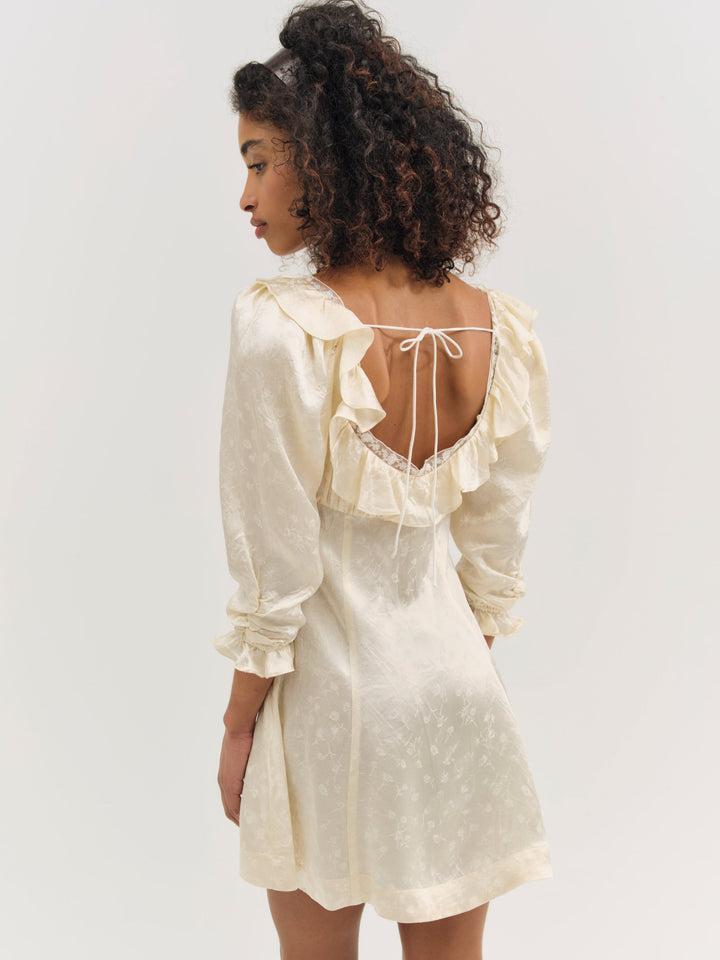 Carla Jacquard Mini Dress — Ivory Product Image