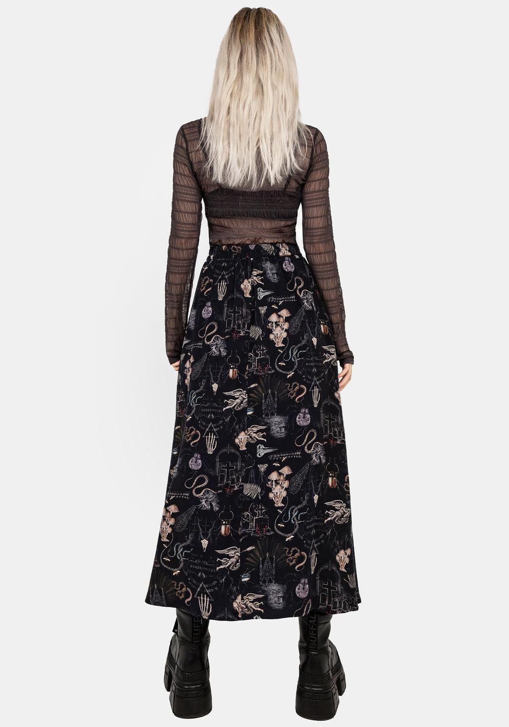 Maudeline Victoriana Print Eco-Viscose Midaxi Skirt Product Image