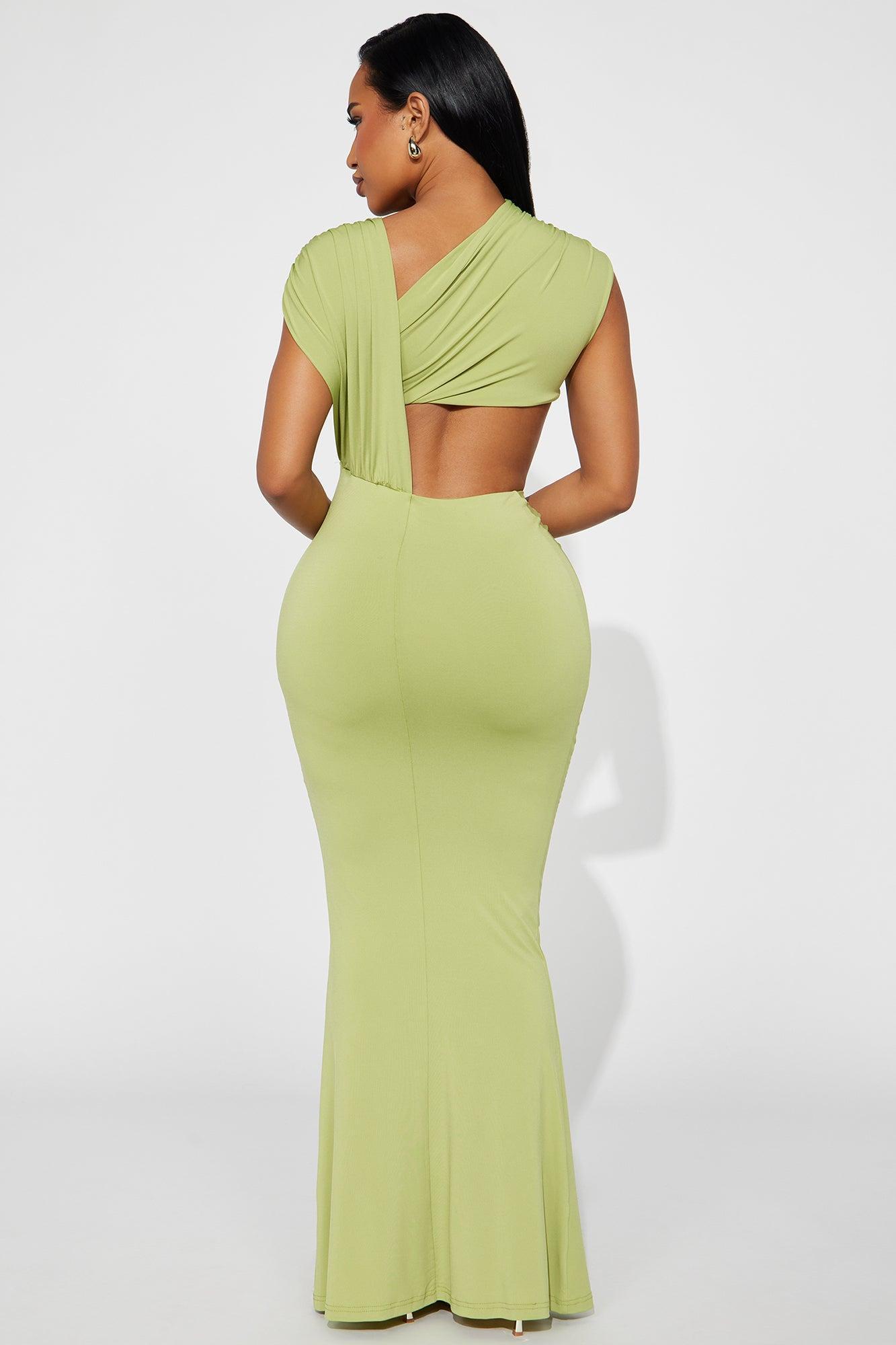 Aria Cut Out Maxi Dress - Chartreuse Product Image