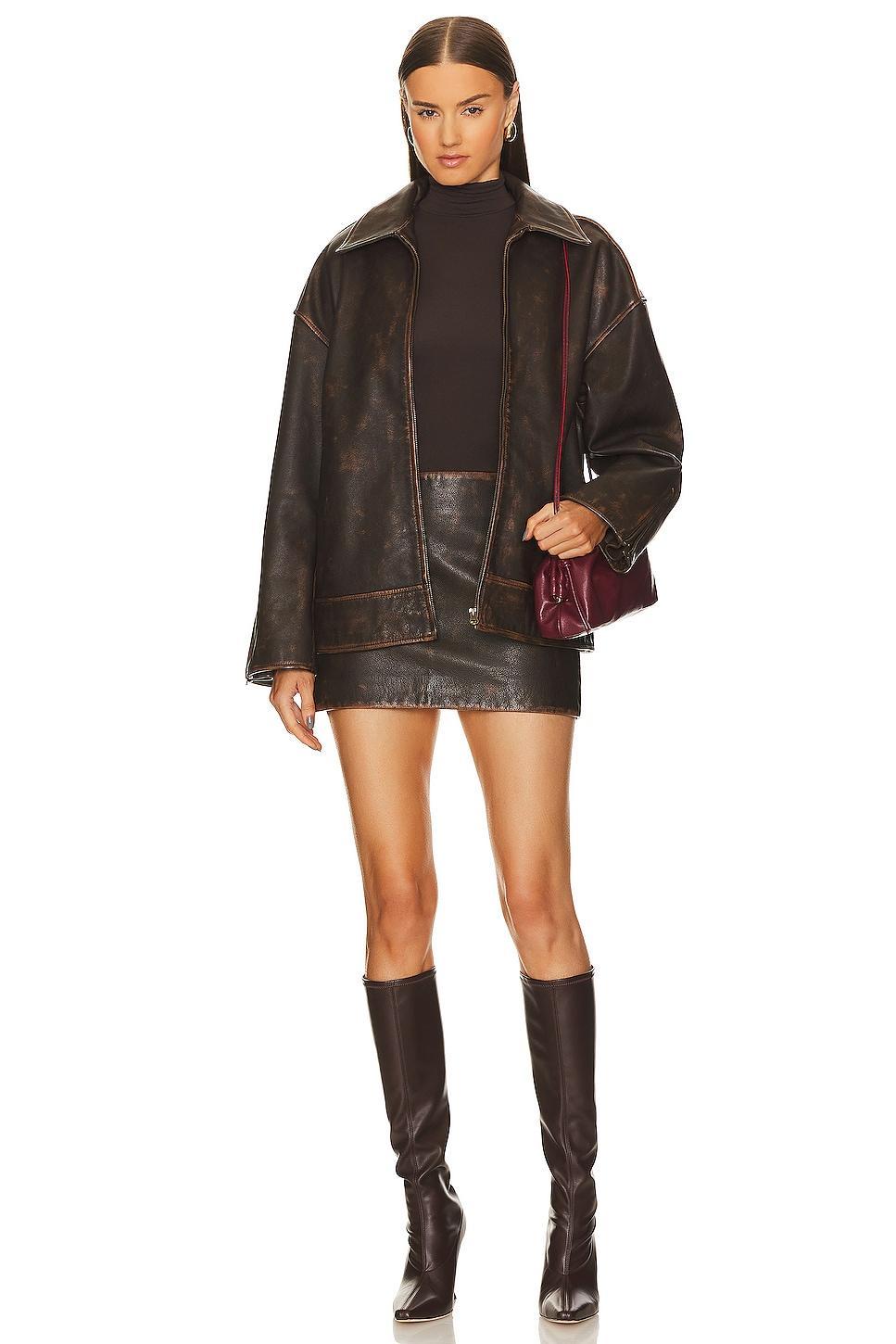 Averill Leather Mini Skirt L'Academie Product Image