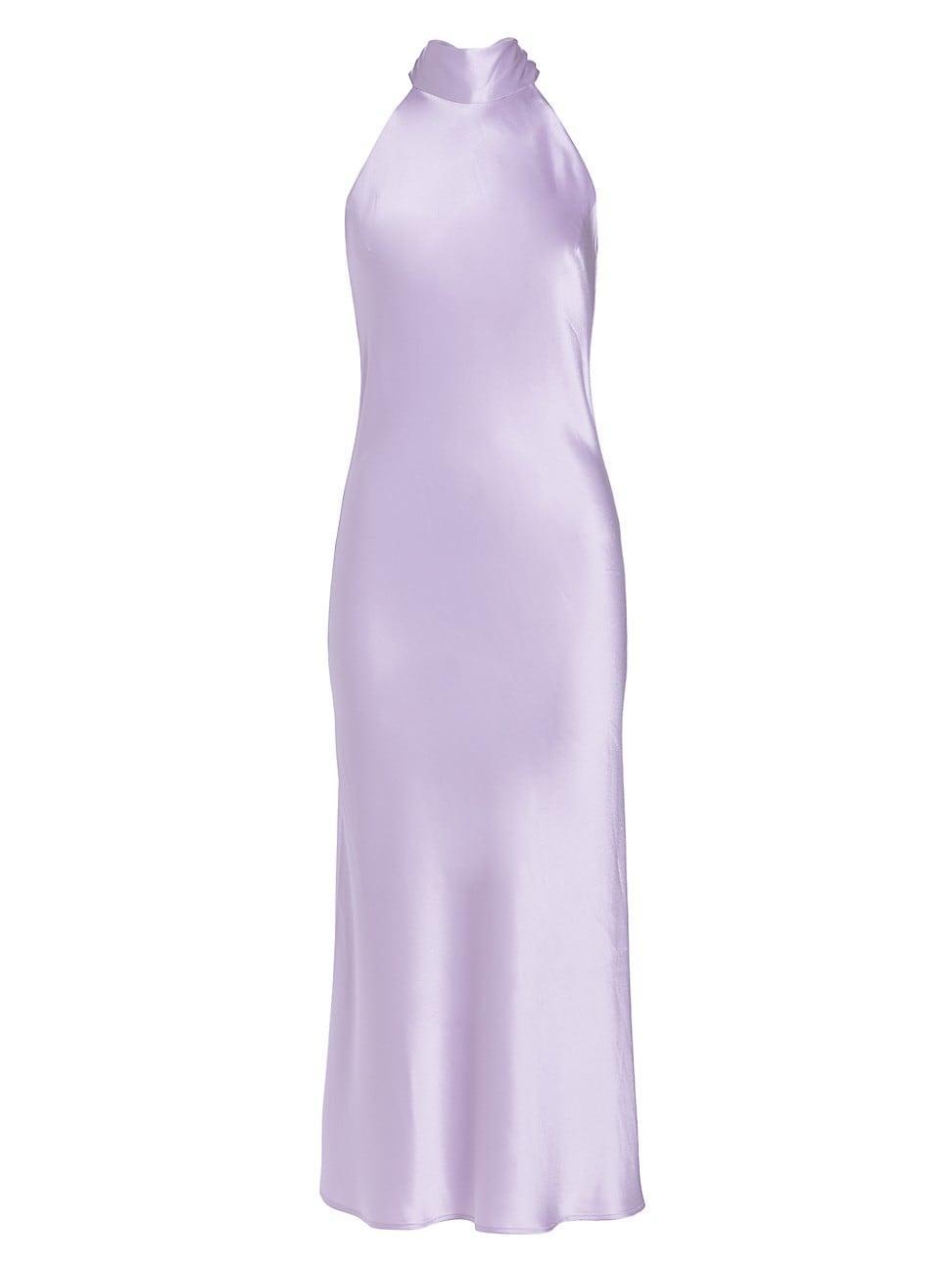 Womens Sienna Satin Halter Neck Gown Product Image