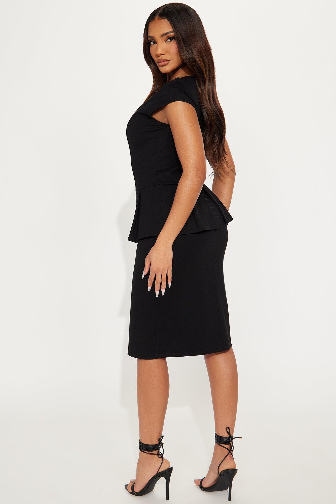 The Ari Ponte Midi Dress - Black Product Image