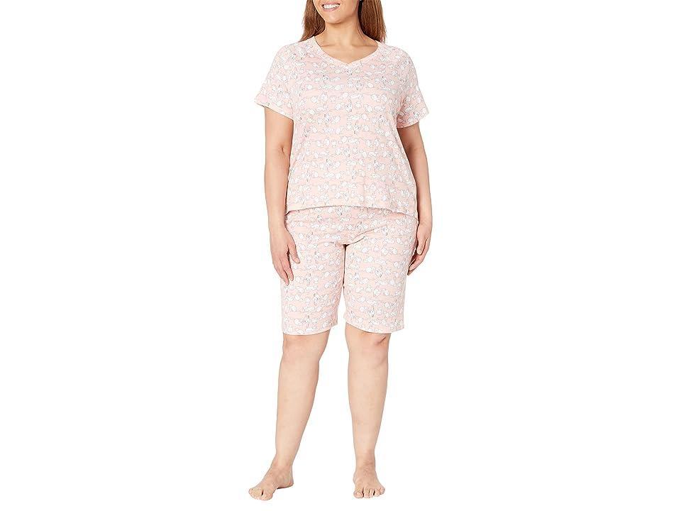 Karen Neuburger Short Sleeve V-Neck Bermuda PJ Set (Cat Crowd) Women's Pajama Sets Product Image