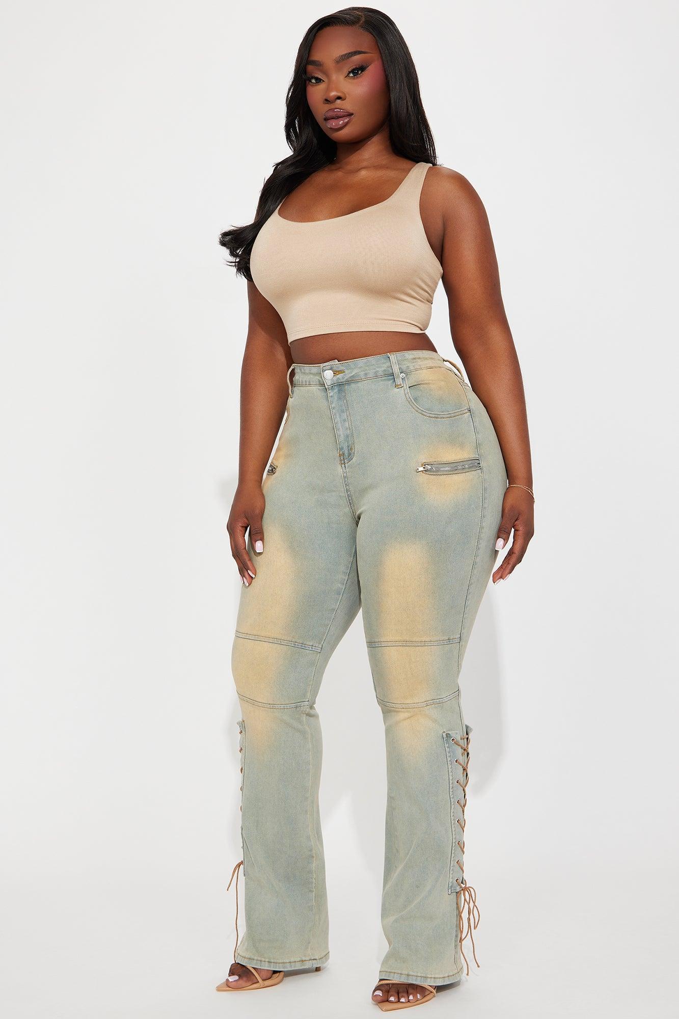 Tongue Tied Tinted Flare Jeans - Vintage Wash Product Image