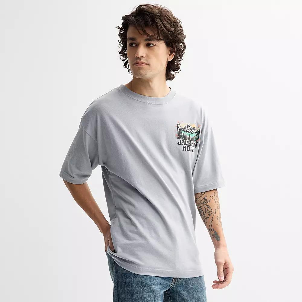 Men's Jackson Hole Wyoming Nature Scene Graphic Tee, Size: Small, Harbor Blue Product Image