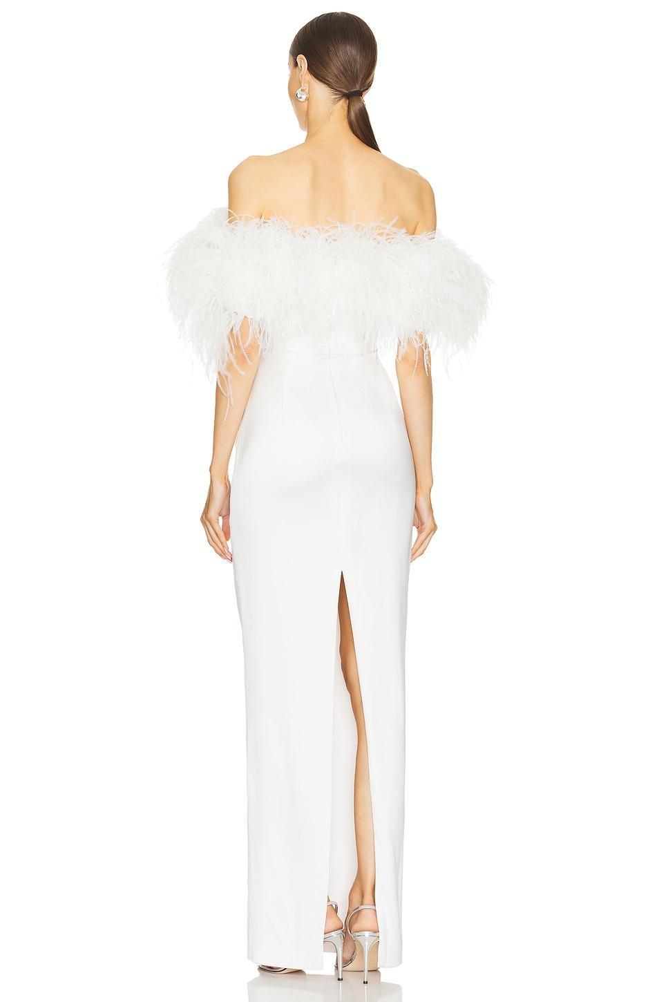 Lola Blanc Strapless Feather Gown Bronx and Banco Product Image
