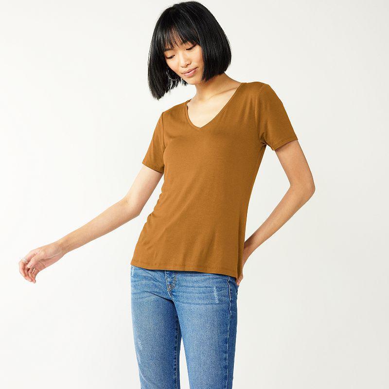 Women's Nine West Essential V-Neck T-Shirt, Size: XS, Navy Blue Product Image