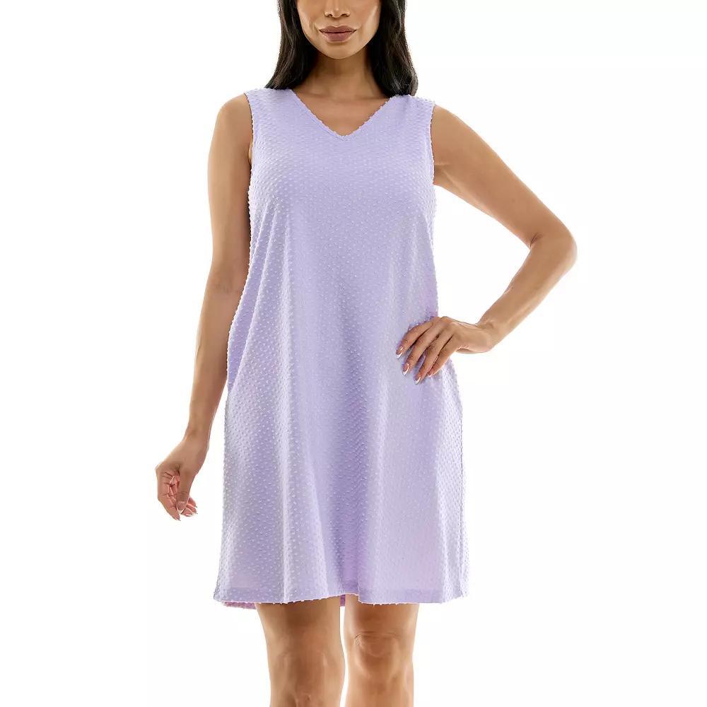 Womens Nina Leonard V-Neck Reversible Trapeze Dress Light Green Product Image