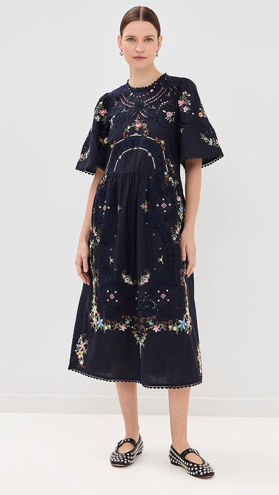 Sea Edwina Embroidery Short Sleeve Dress | Shopbop Product Image