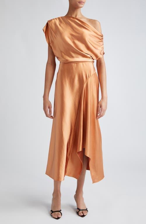 Jasmine Draped Satin Midi Dress Product Image