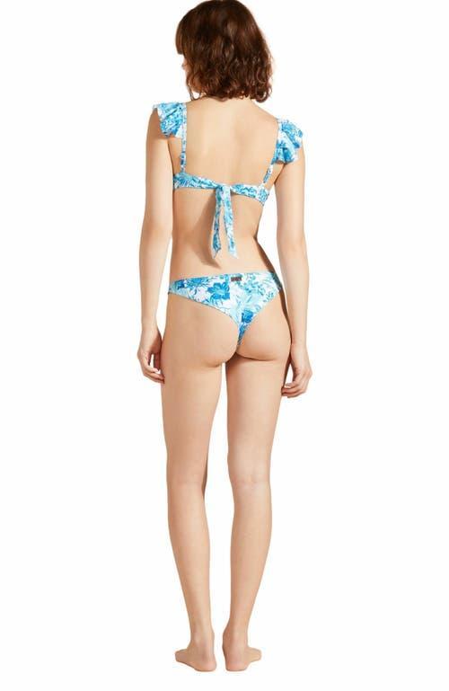 Womens Tahiti Flowers Ruffled Bikini Top Product Image