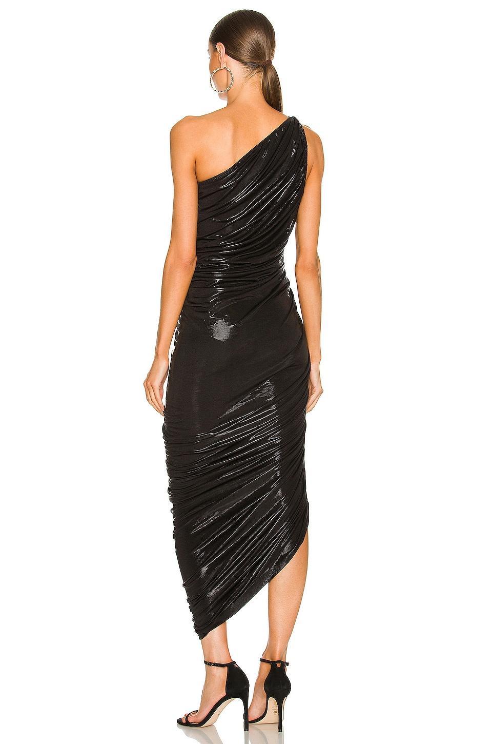 Womens Diana Metallic Ruched One-Shoulder Gown Product Image