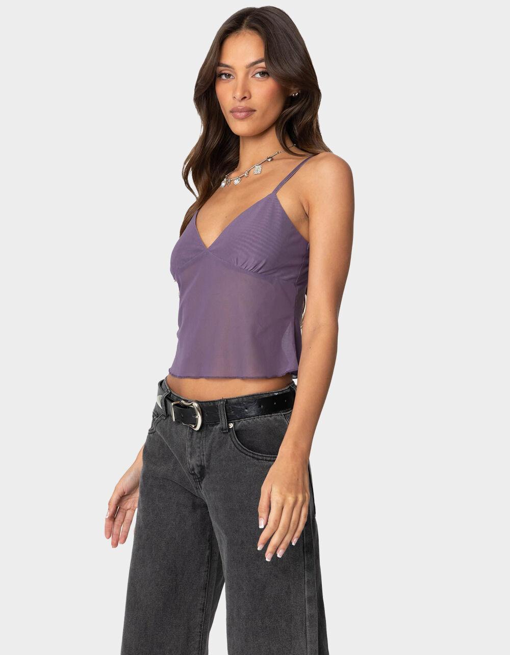 EDIKTED Serafina Sheer Mesh Tank Top Product Image