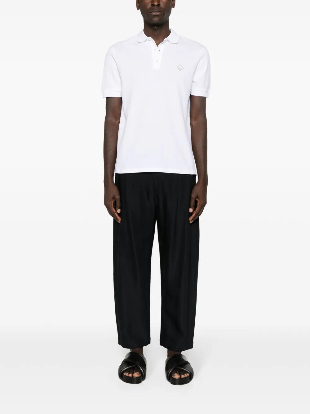 HERNO Logo-embroidered Piqué Polo Shirt In White Product Image