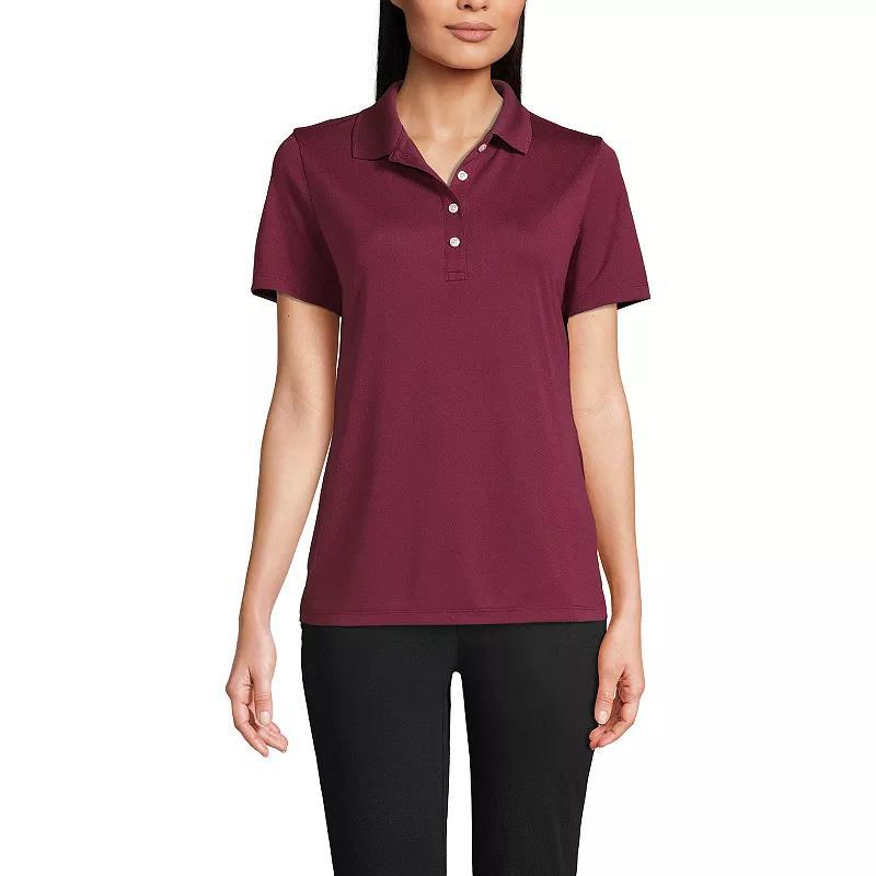 Women's Lands' End Short Sleeve Solid Active Polo Shirt, Size: XL, True Blue Product Image