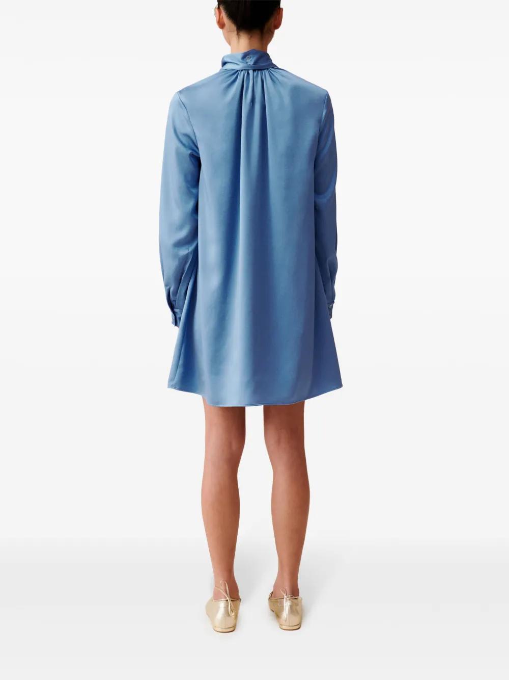 pussy-bow collar mini dress Product Image