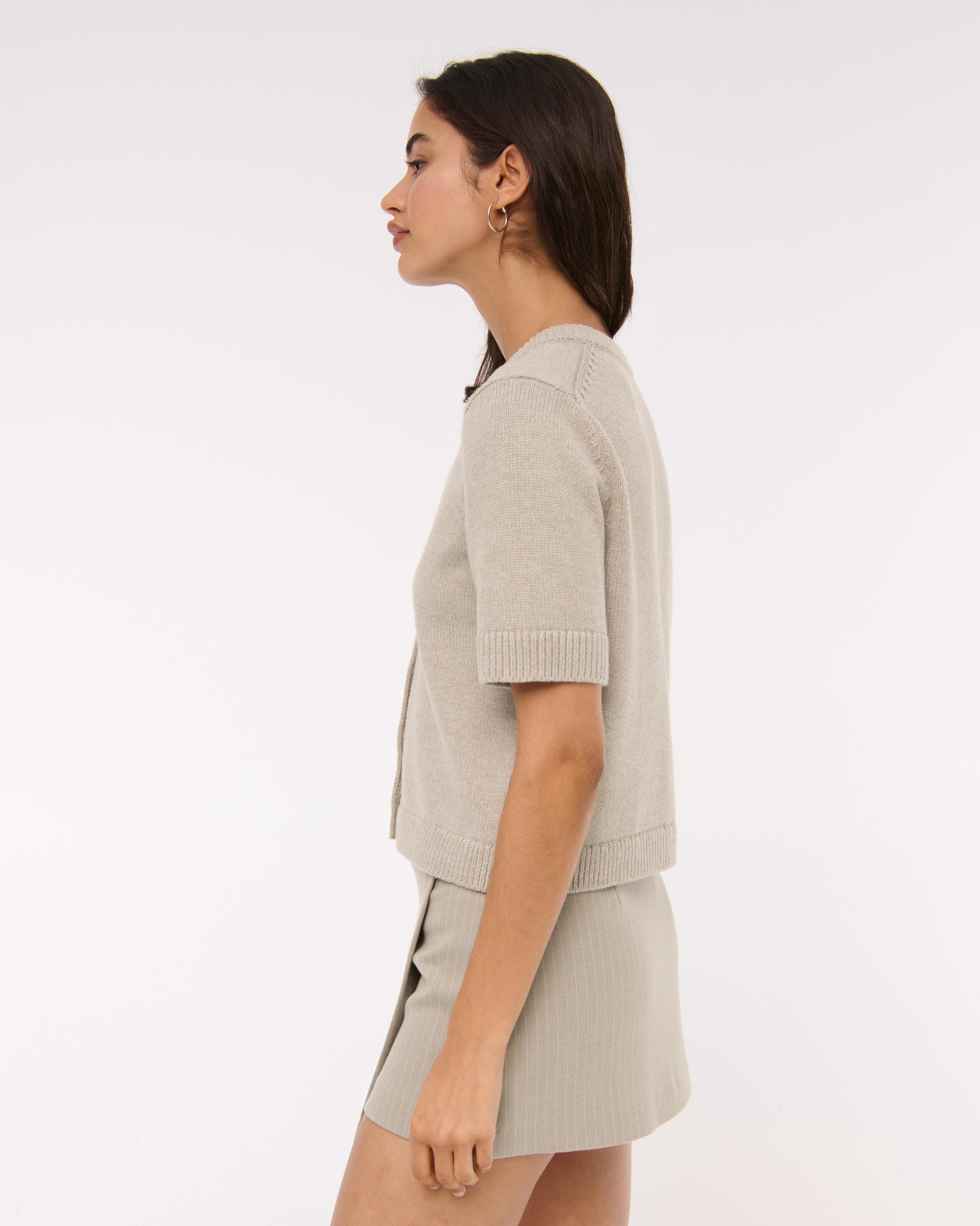 Short-Sleeve Crew Cardigan Product Image