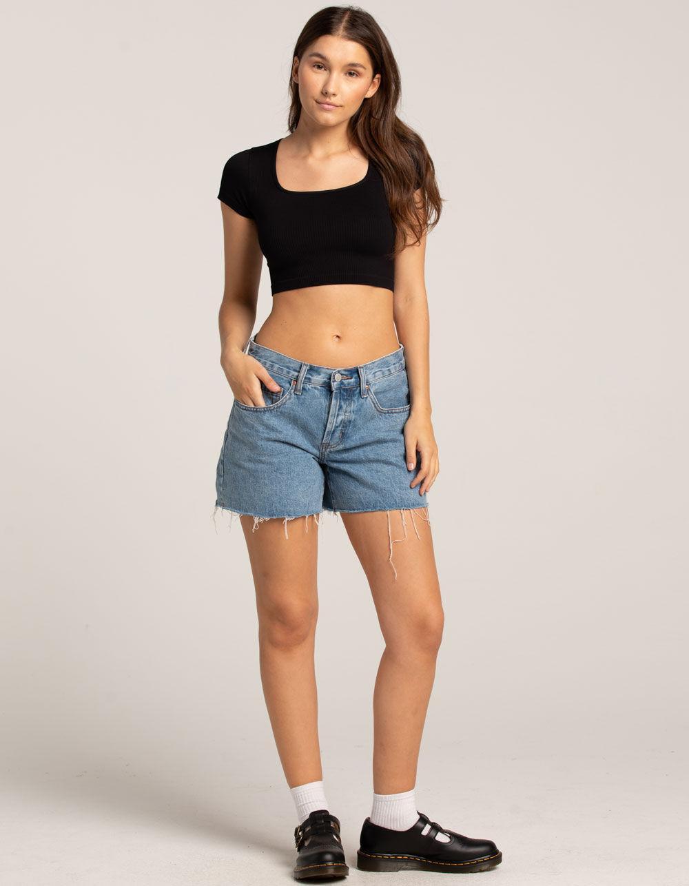 FULL TILT Seamless Square Neck Womens Crop Top Product Image