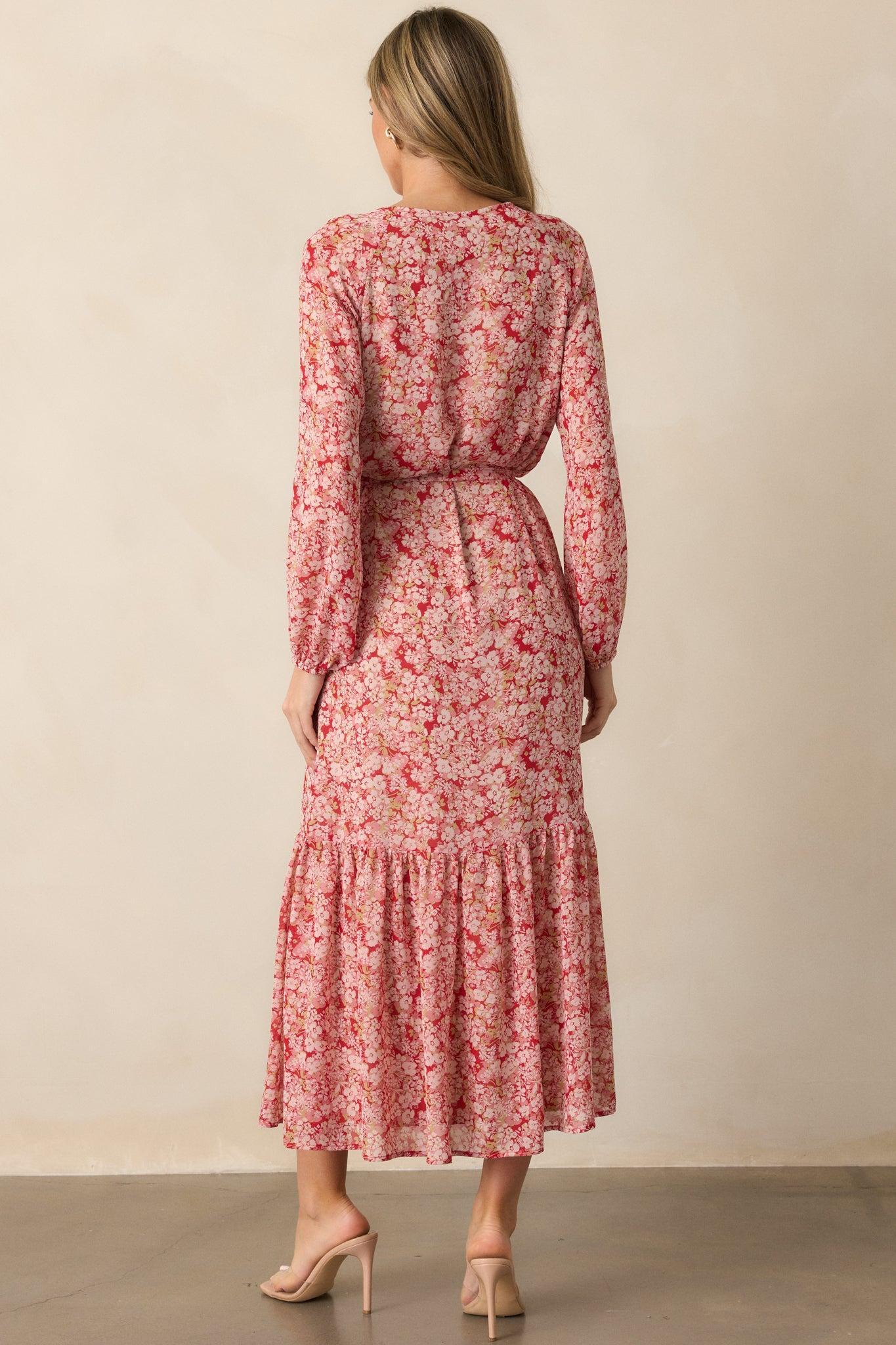 Z Supply Della Cranberry Floral Maxi Dress Product Image