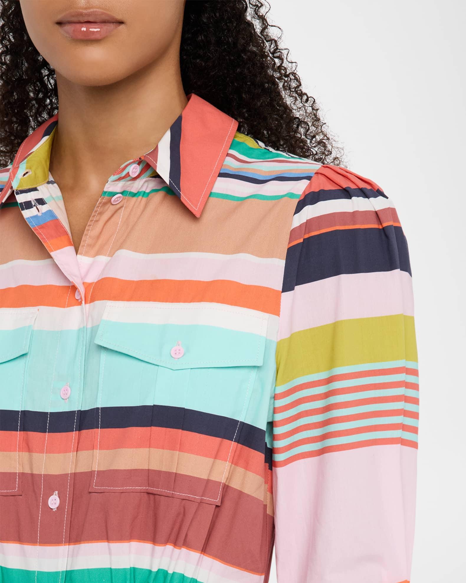 Hiced Striped Midi Shirtdress Product Image