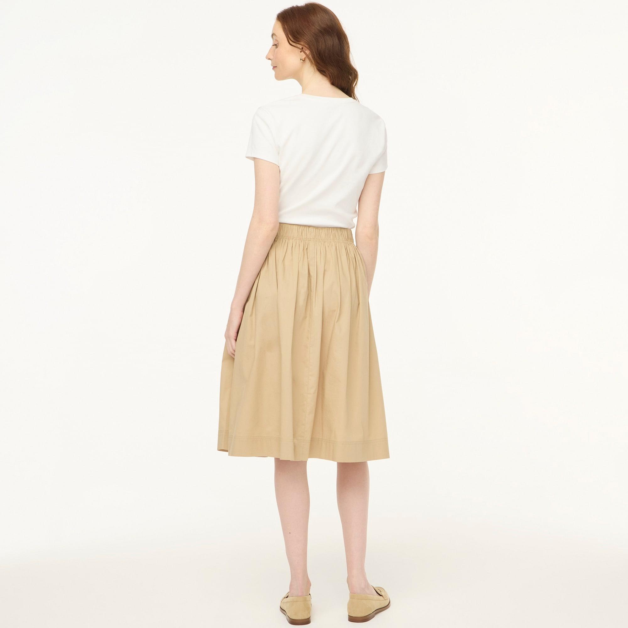 Pleated button-front midi skirt Product Image