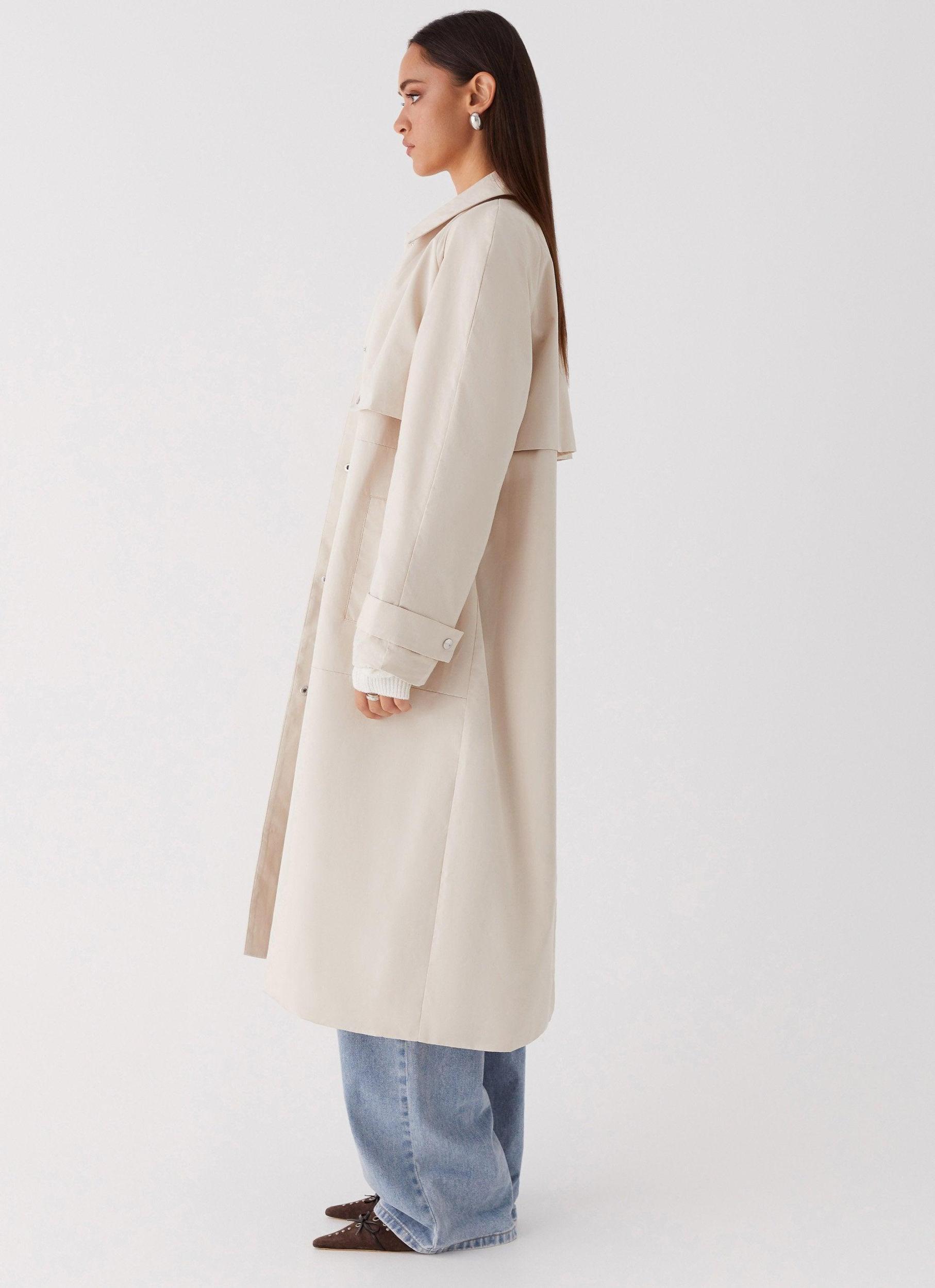 Fill The Void Oversized Trench Coat - Ivory Product Image