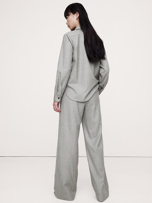 Pull-On Wide-Leg Drapey Twill Pant Product Image