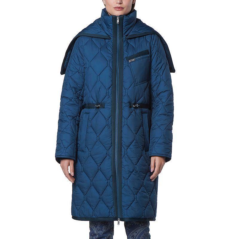 Women's Andrew Marc Marc New York Split Hood Quilted Anorak Jacket, Size: Small, Black Product Image