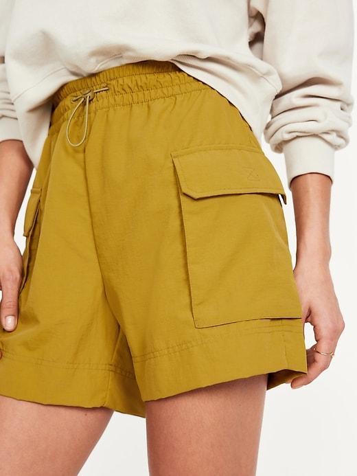High-Waisted Cargo Utility Shorts -- 5-inch inseam Product Image