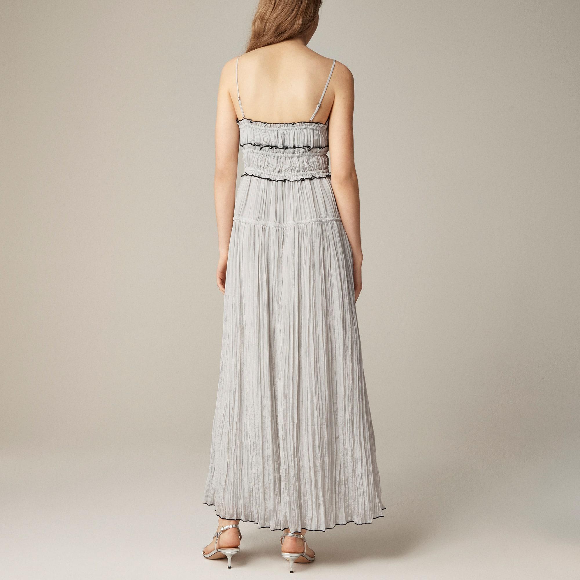 Crinkled ruffle-trim dress Product Image