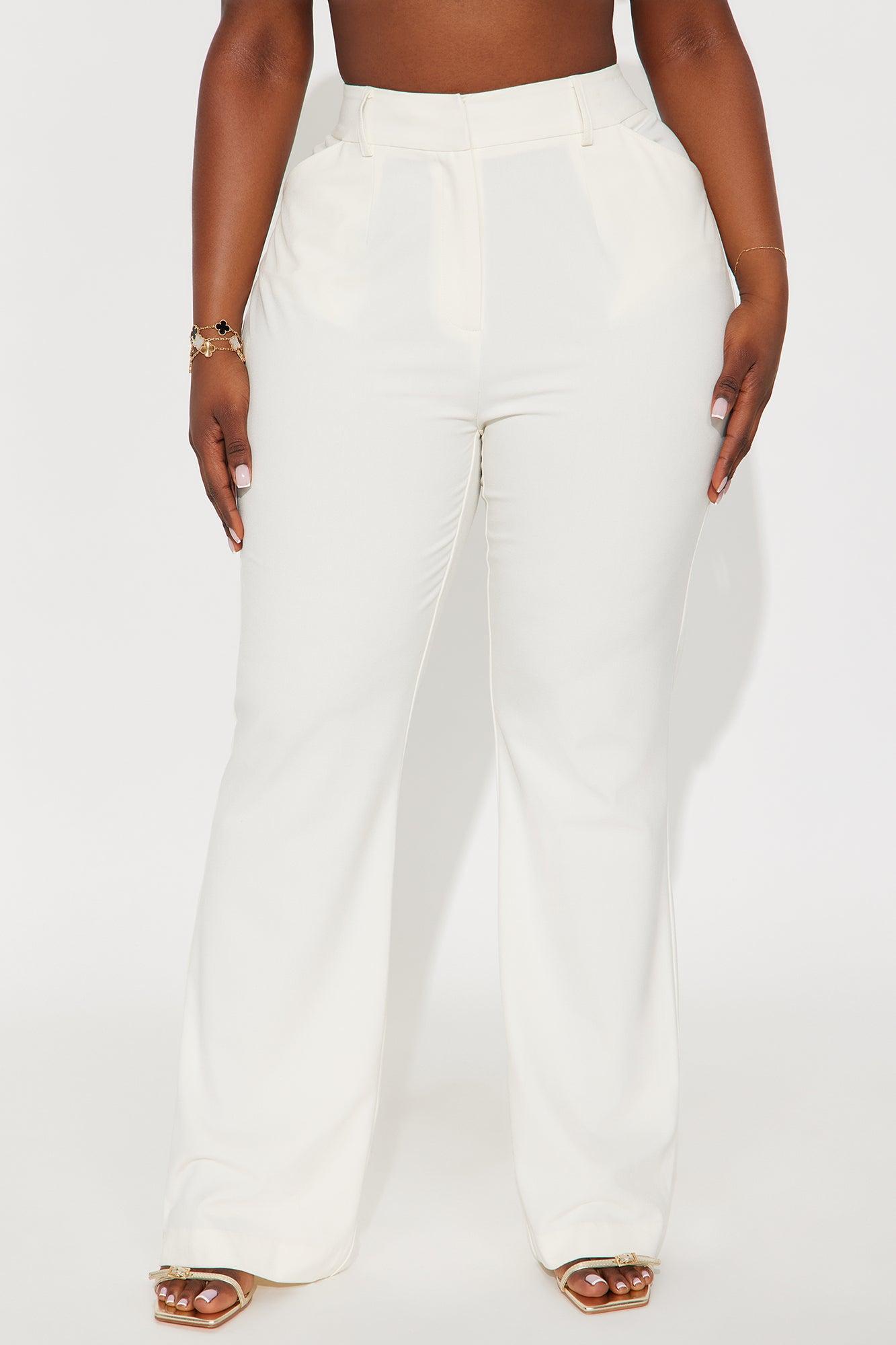 Tasha Dressy High Rise Pants - Ivory Product Image