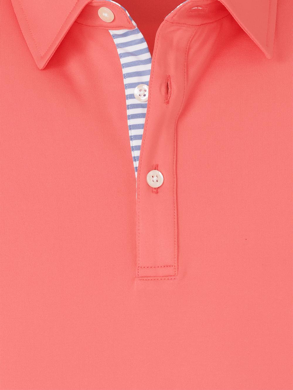 Performance Blend Three Button Polo - Bright Coral Product Image