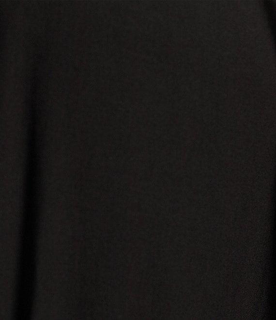 Gibson & Latimer Woven Poplin V-Neck Long Blouson Sleeve Tie at Side Wrap A-Line Flounce Midi Dress Product Image