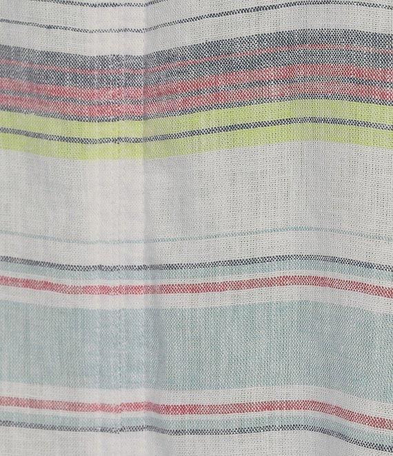 Westbound Meadow Stripe Short Sleeve V-Neck Tie Front Top Product Image