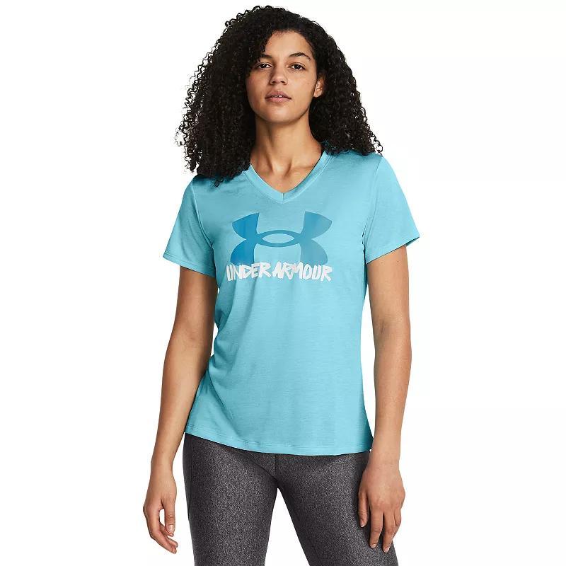 Women's Under Armour Tech™ Marker Short Sleeve Graphic Tee, Size: XXL, Ether Blue Product Image