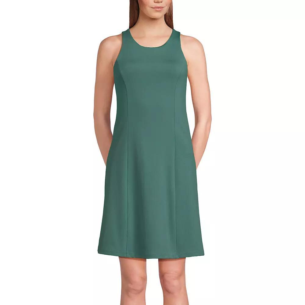 Women's Lands' End Social Active Mini Dress w/Undershorts, Size: Medium, Washed Green Product Image