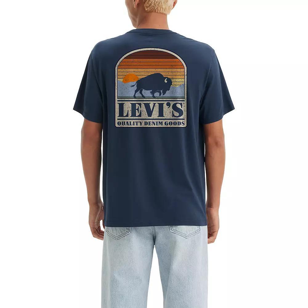 Mens Levis Relaxed-Fit Short-Sleeve Graphic Tee Blue Buffalo Product Image
