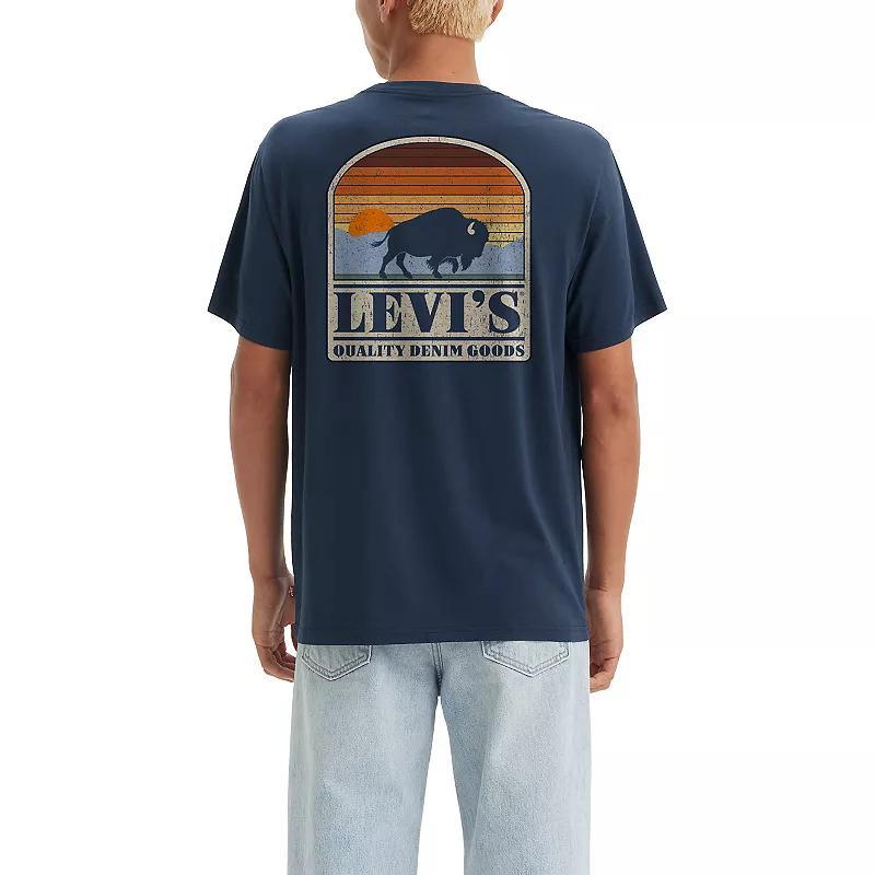 Mens Levis Relaxed-Fit Short-Sleeve Graphic Tee Blue Buffalo Product Image