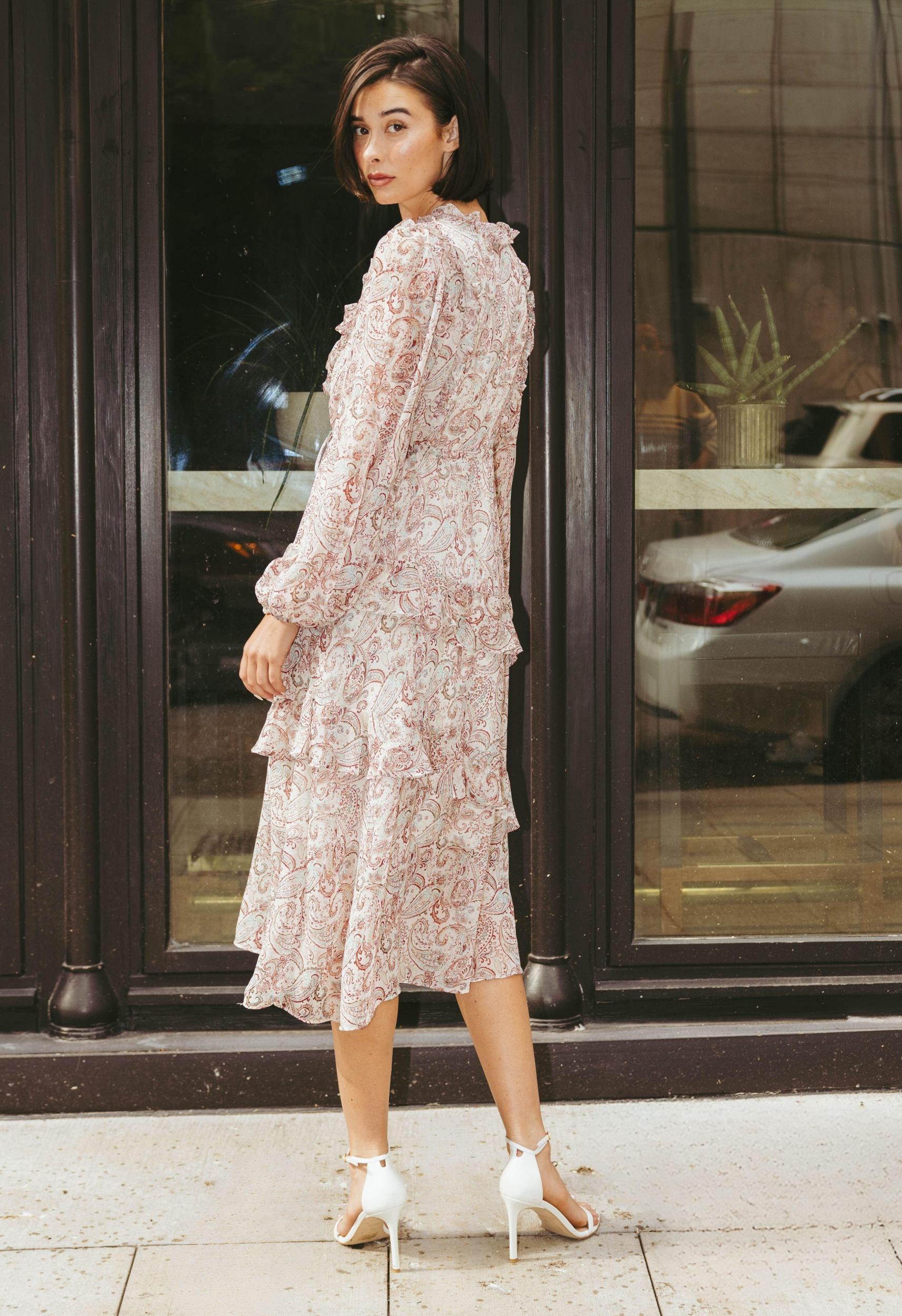 Paisley Ruffle Dress Product Image