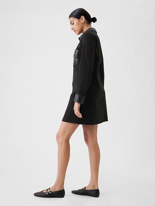 Vegan Leather Shift Mini Dress Product Image