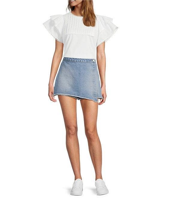 Rolla's Layla High Rise Sunshine Blue Denim Skort Product Image