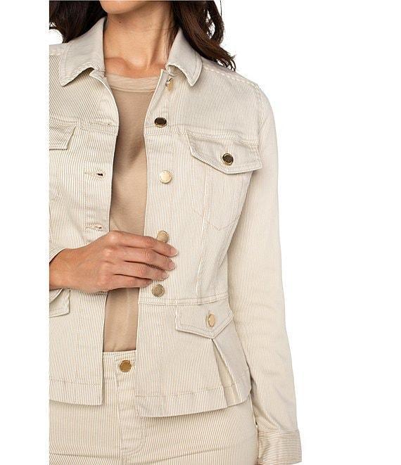 Liverpool Los Angeles Stretch Twill Peplum Point Collar Long Sleeve Jacket Product Image