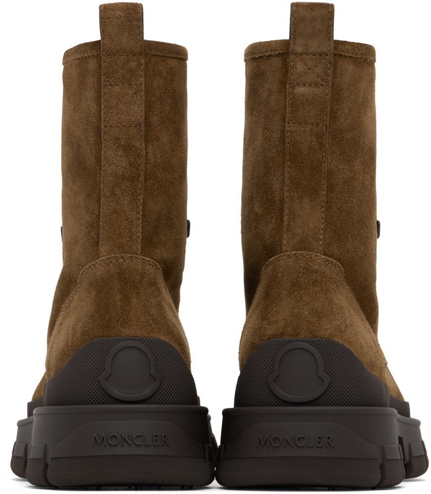 MONCLER Brown Hevea Suede Lace-up Boots In 24a Caribou Product Image