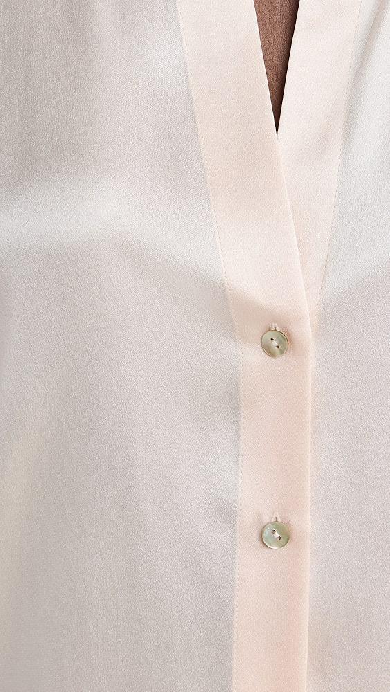 Vince Cap Sleeve Ruched Back Blouse | Shopbop Product Image