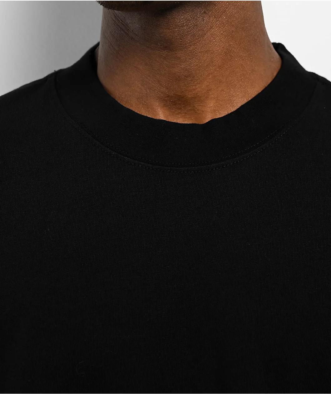 Shaka Wear Designer Garment Dye Black Long Sleeve T-Shirt Product Image