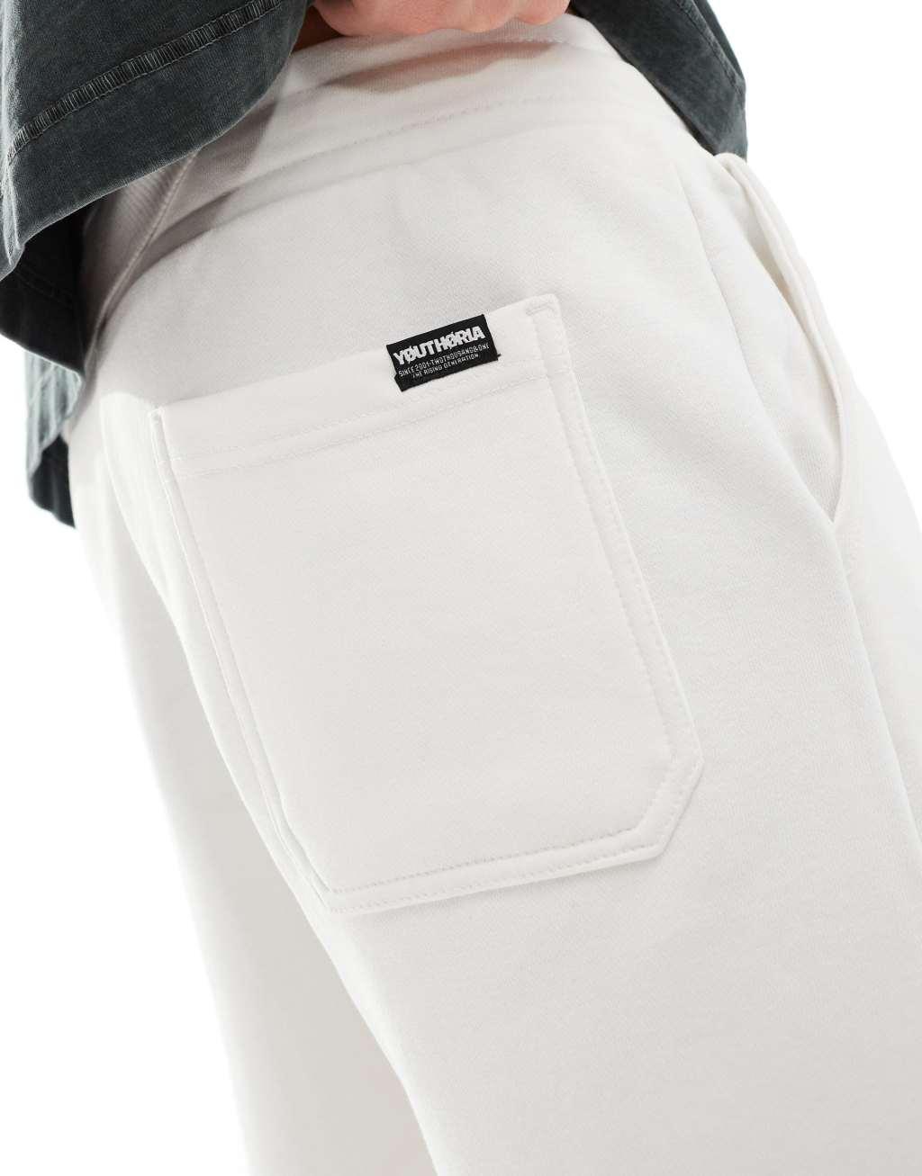 Bershka jersey short in white Product Image