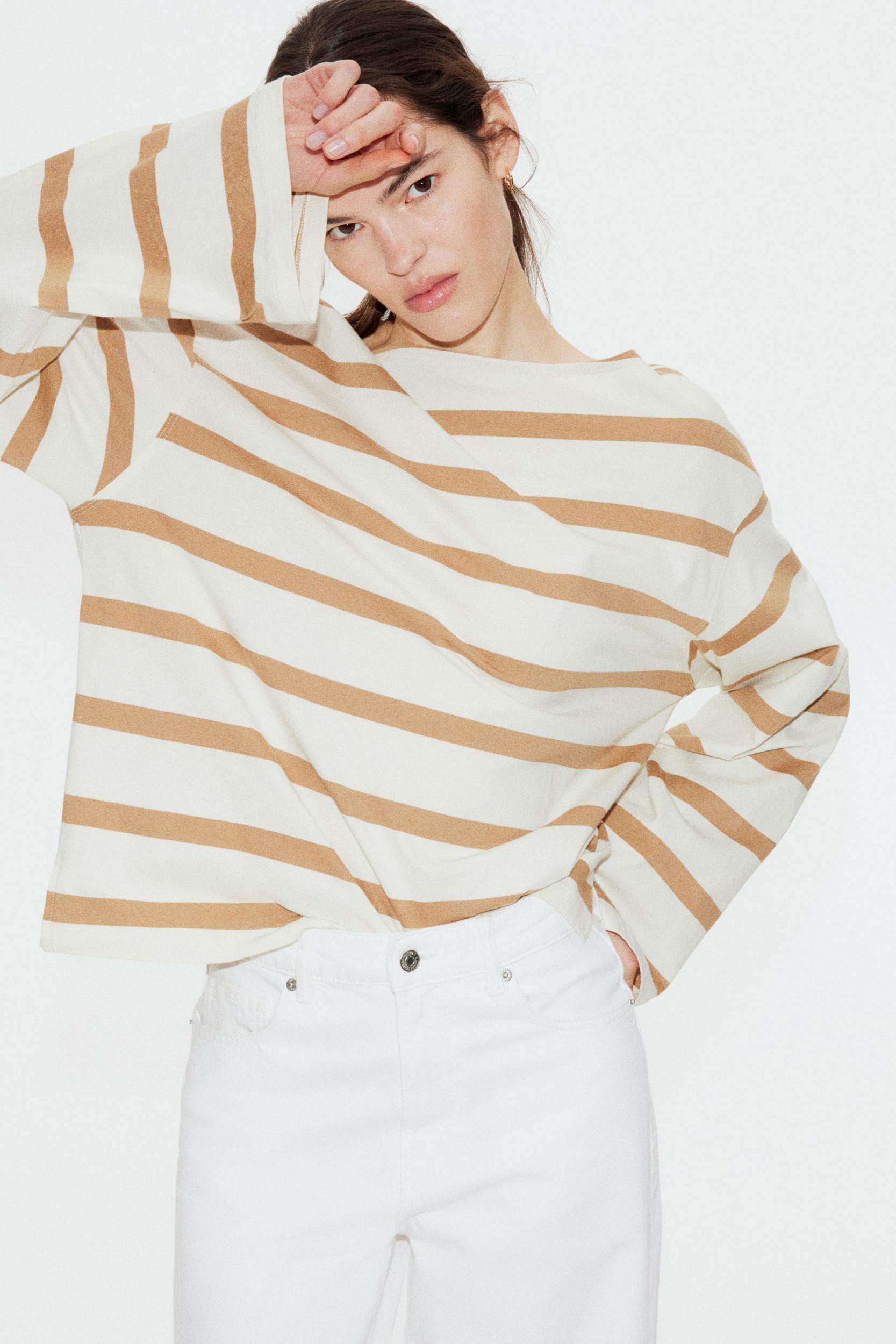 Boat-Neck Cotton Top Product Image