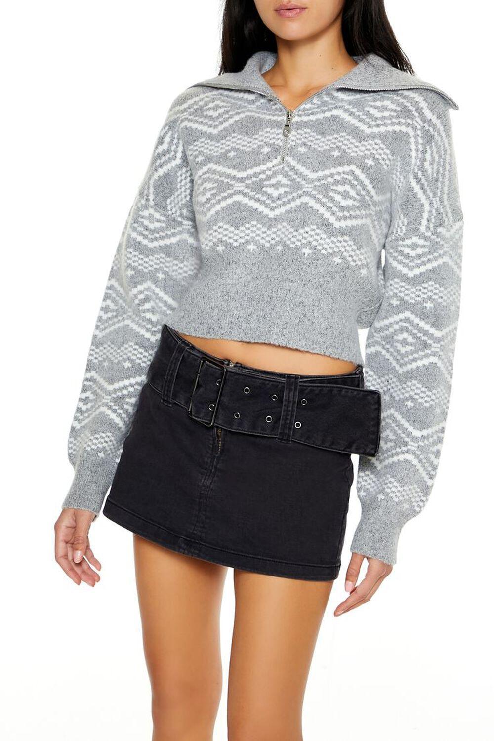 Geo Print Half-Zip Sweater | Forever 21 Product Image